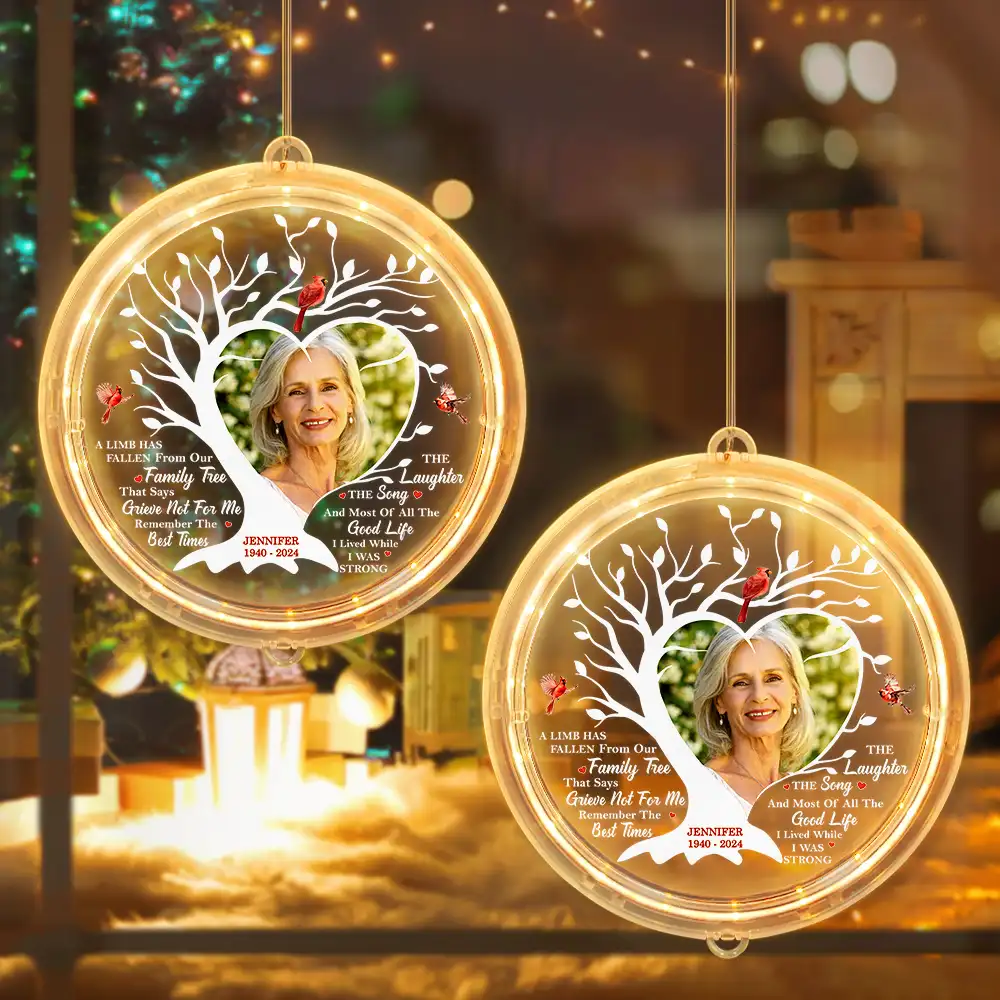 Custom Photo Memorial A Limb Has Fallen From Our Family Tree - Personalized LED Pendant Light - Image 4
