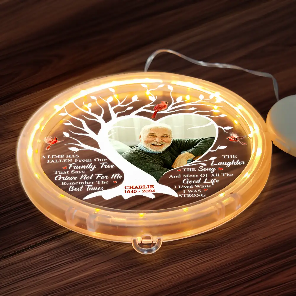 Custom Photo Memorial A Limb Has Fallen From Our Family Tree - Personalized LED Pendant Light - Image 5