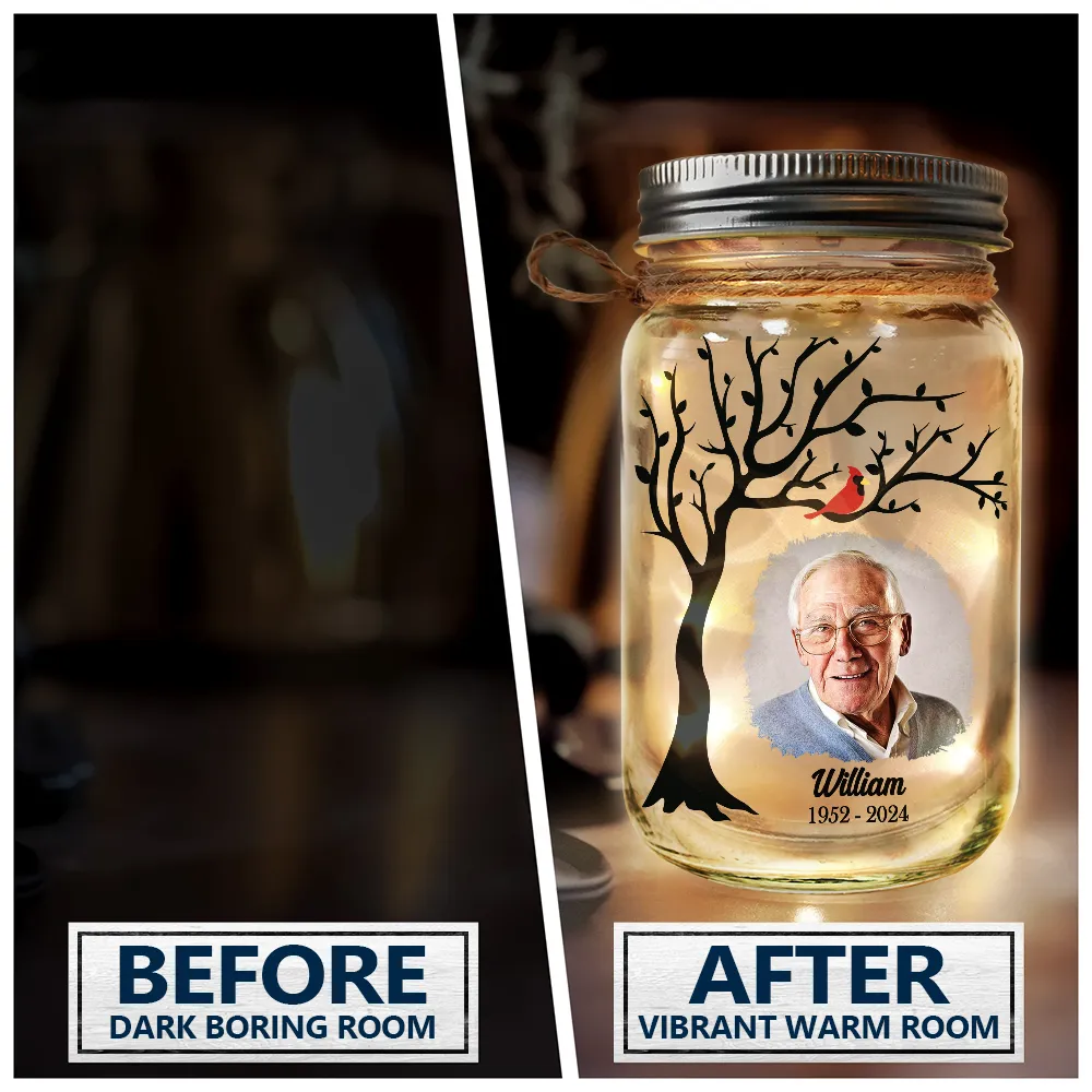 Custom Photo Memorial A Limb Has Fallen From The Family Tree - Personalized Mason Jar Light - Image 4