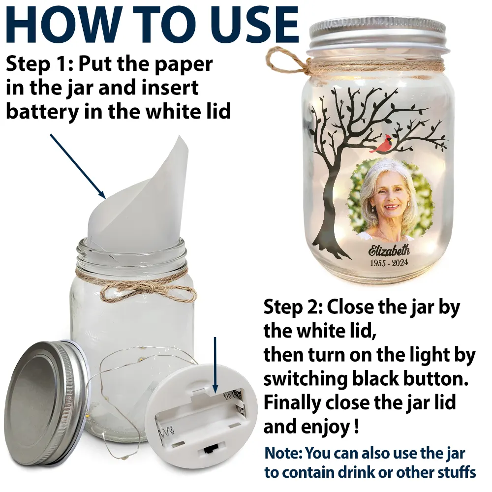 Custom Photo Memorial A Limb Has Fallen From The Family Tree - Personalized Mason Jar Light - Image 5