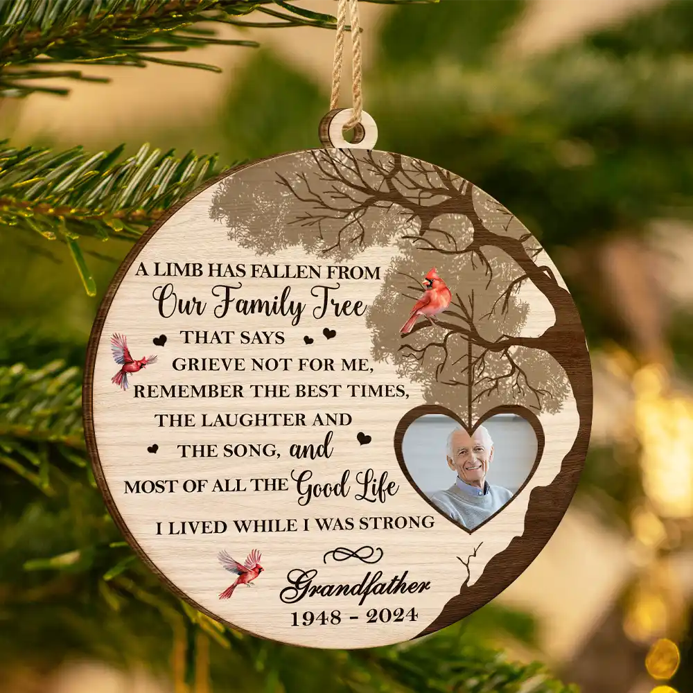 Custom Photo Memorial A Limb Has Fallen - Personalized Custom Shaped Wooden Ornament - Image 3