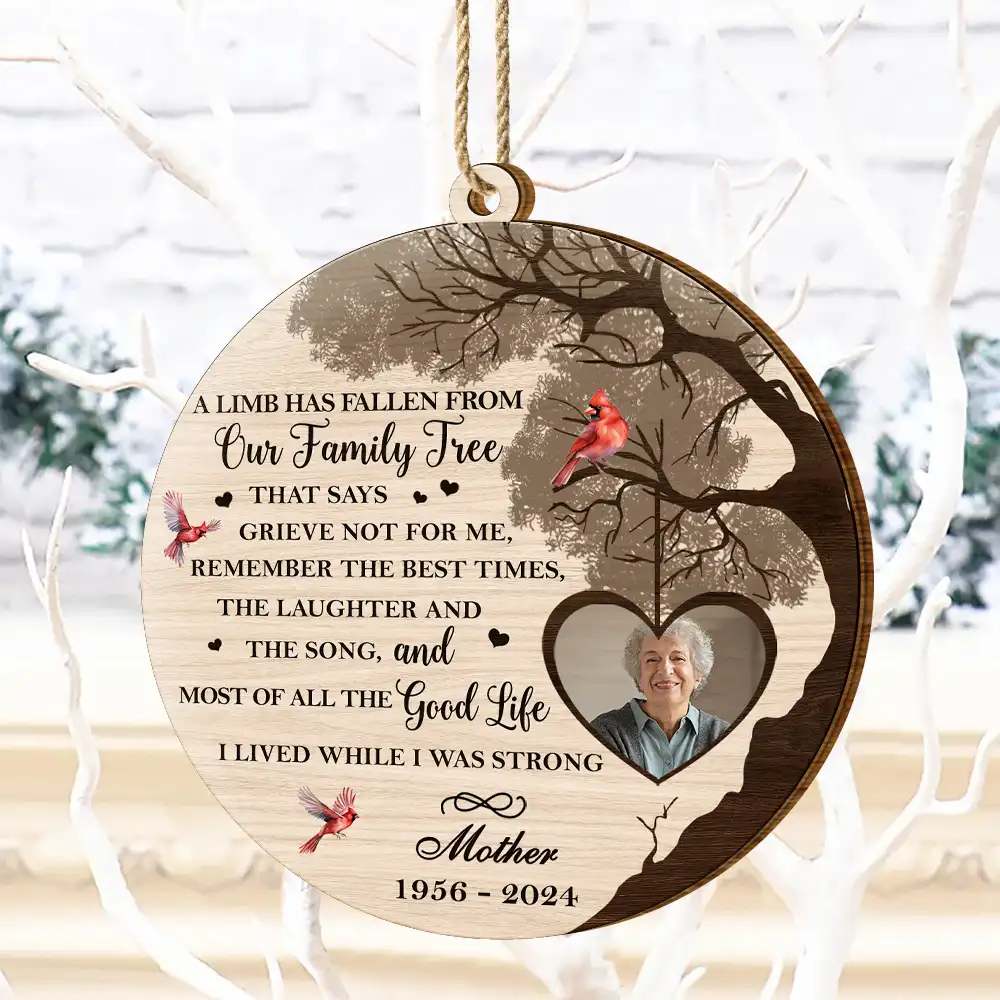 Custom Photo Memorial A Limb Has Fallen - Personalized Custom Shaped Wooden Ornament - Image 4