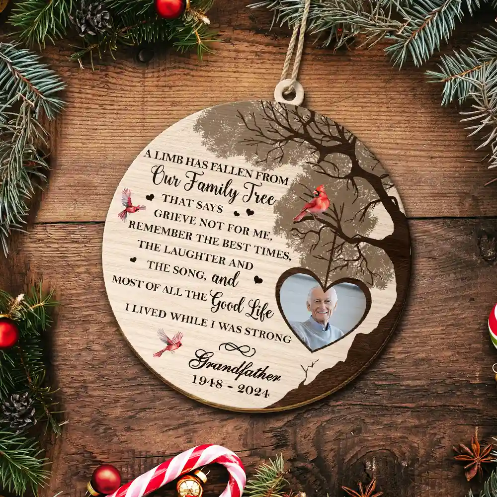 Custom Photo Memorial A Limb Has Fallen - Personalized Custom Shaped Wooden Ornament - Image 5