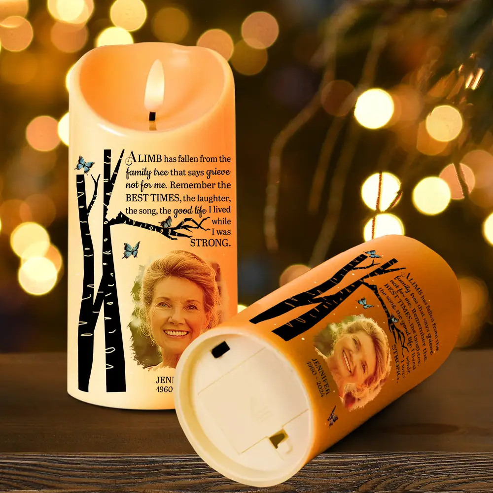 Custom Photo Memorial A Limb Has Fallen - Personalized Flameless LED Candle - Image 4