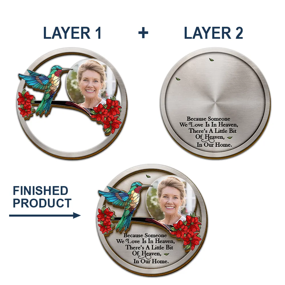 Custom Photo Memorial Although You Cannot See Me I'm Always With You - Personalized Custom Shaped Car Visor Clip - Image 5