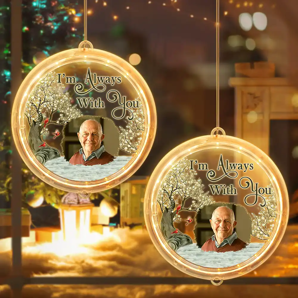 Custom Photo Memorial Although You Cannot See Me - Personalized LED Pendant Light - Image 4