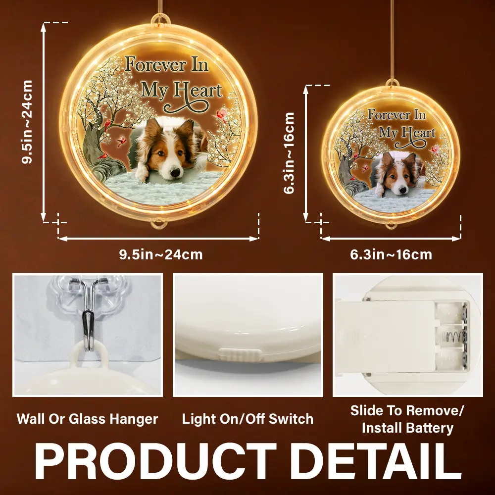 Custom Photo Memorial Although You Cannot See Me - Personalized LED Pendant Light - Image 6