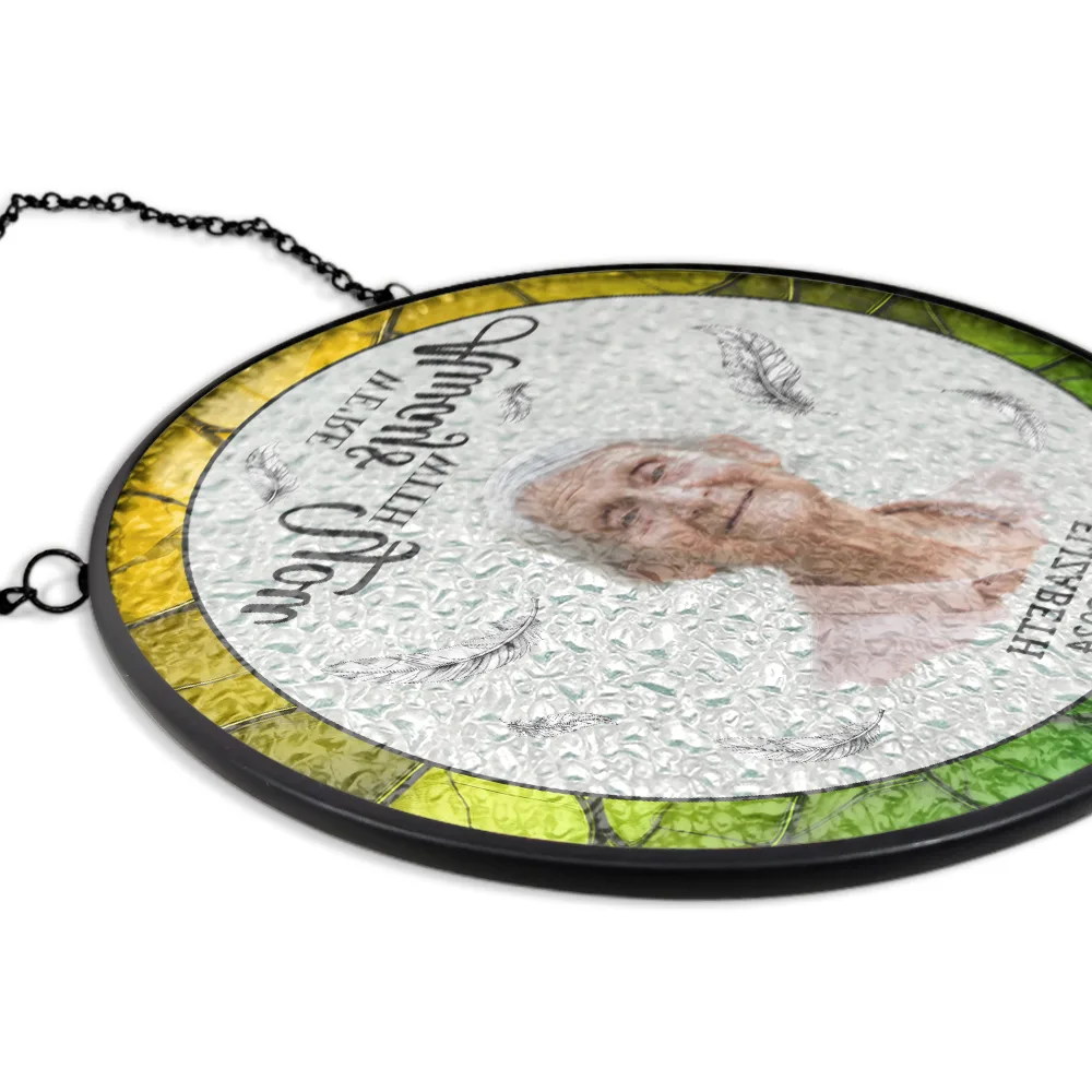 Custom Photo Memorial Always In Our Hearts - Personalized Stained Glass Window Hanging Suncatcher - Image 6