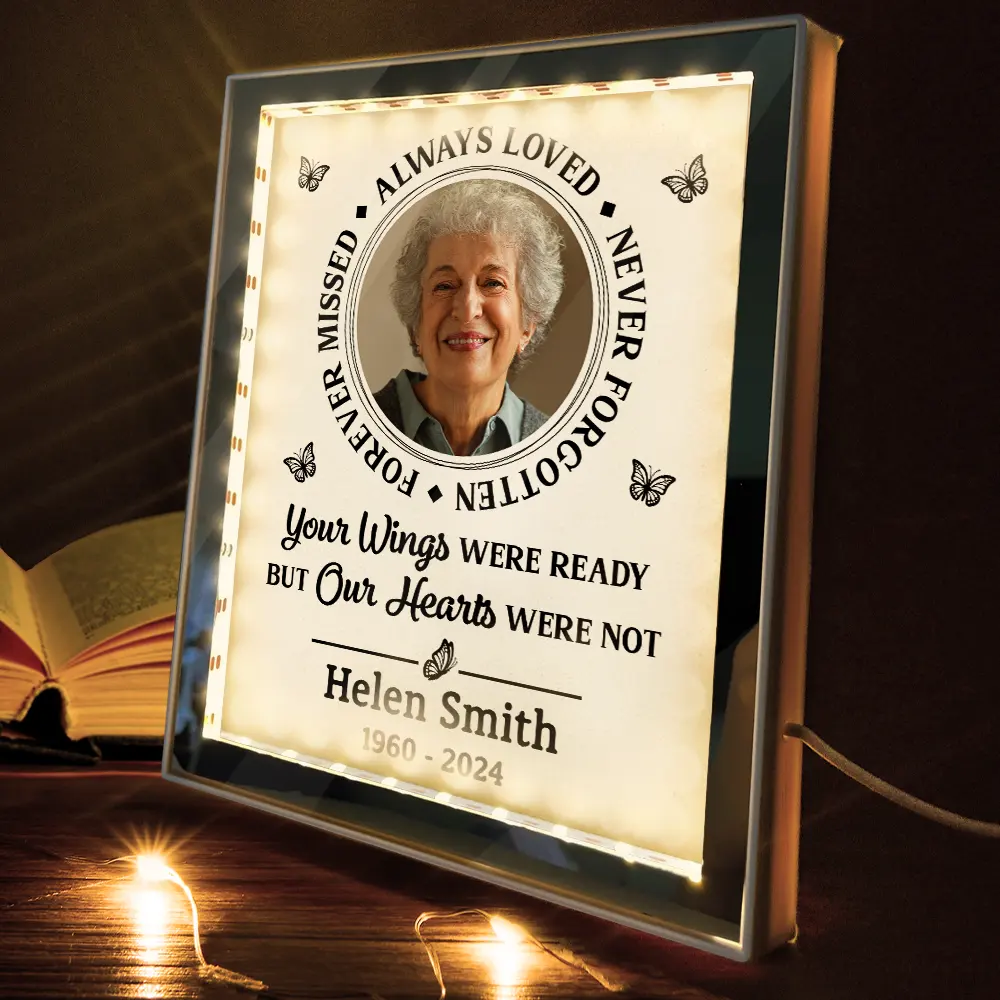 Custom Photo Memorial Always In Our Thoughts - Personalized LED Mirror Frame Lamp - Image 3