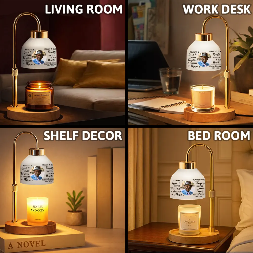 Custom Photo Memorial Always Loved Never Forgotten - Personalized Candle Warmer Lamp - Image 5