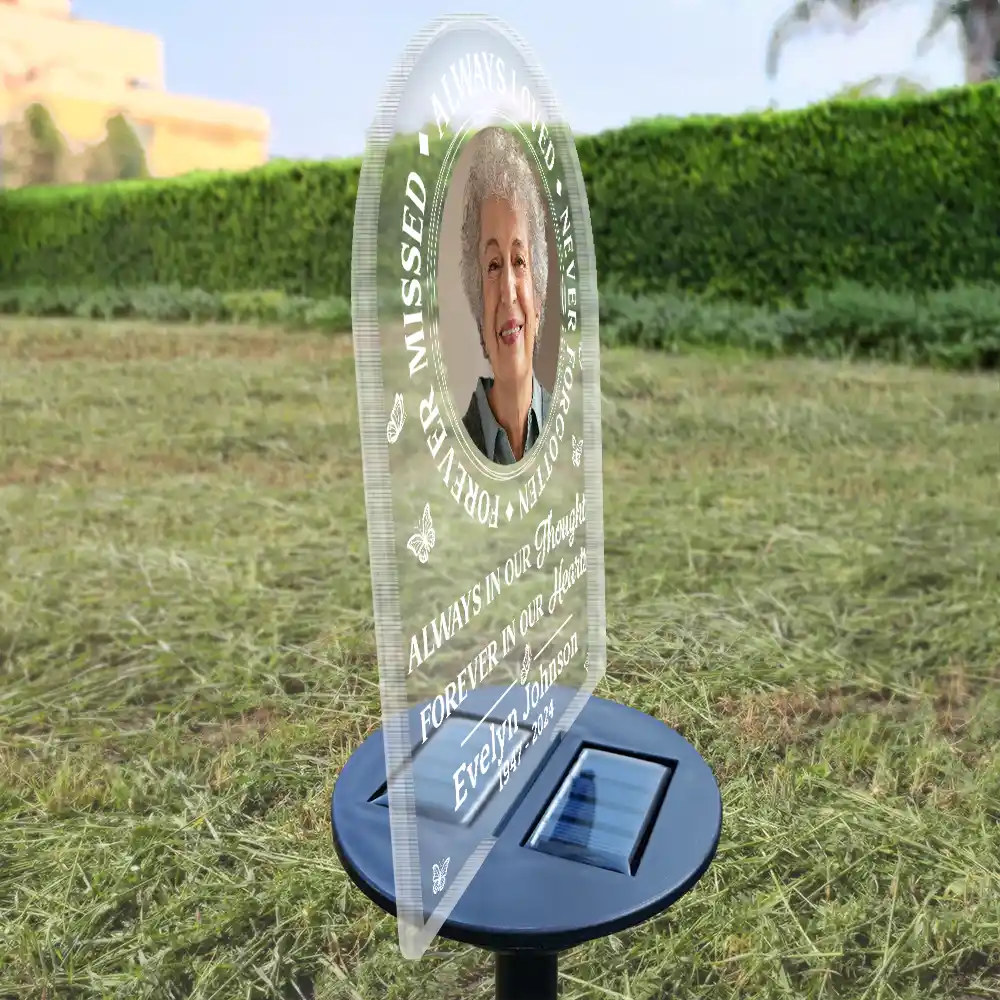 Custom Photo Memorial Always Loved Never Forgotten - Personalized Solar Light - Image 3