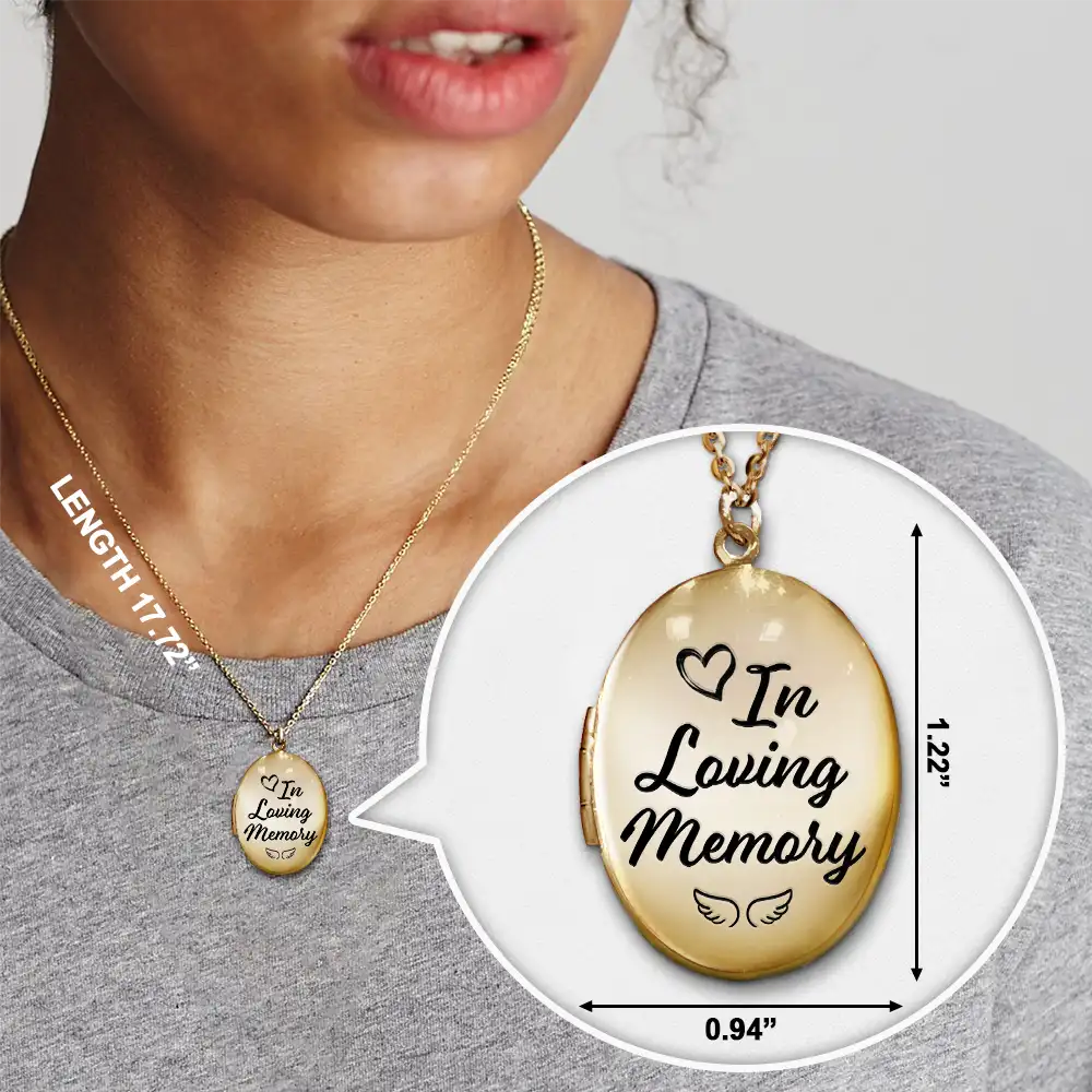 Custom Photo Memorial Always With Me Forever In My Heart - Personalized Locket Necklace - Image 7