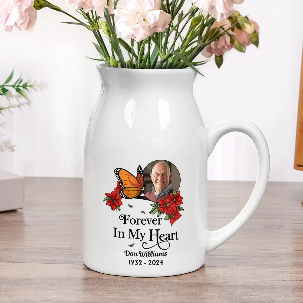 Custom Photo Memorial Bird I'm Always With You - Personalized Ceramic Flower Vase - Image 5