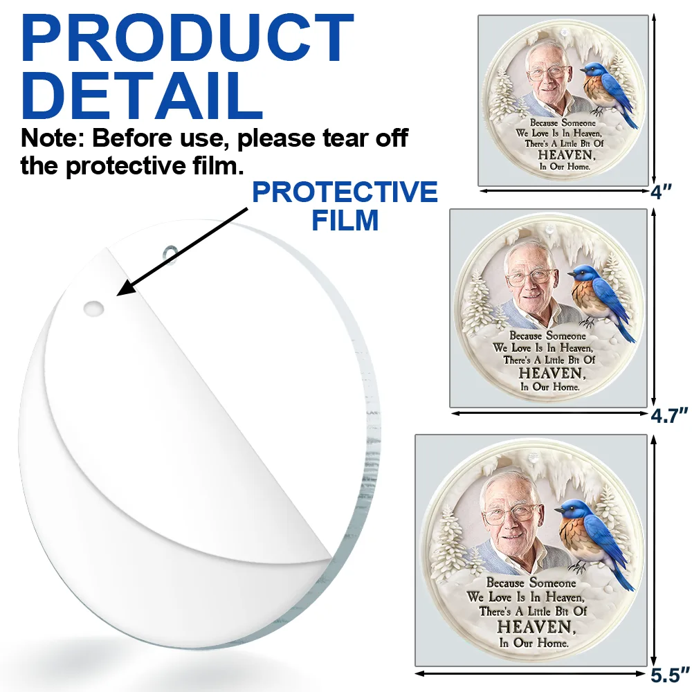 Custom Photo Memorial Bird I'm Always With You - Personalized Custom Shaped Acrylic Ornament - Image 6