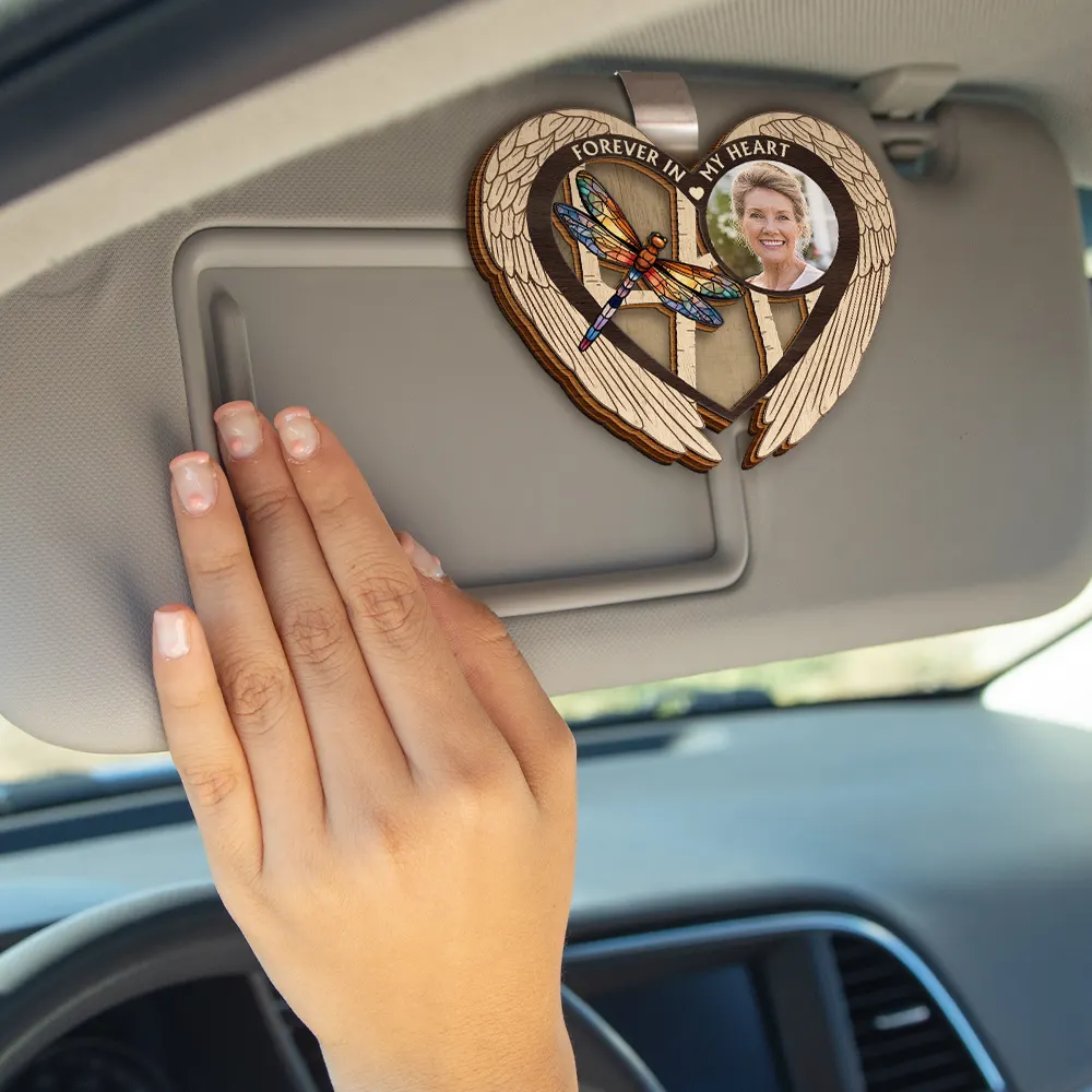 Custom Photo Memorial Bird I'm Always With You - Personalized Custom Shaped Car Visor Clip - Image 4