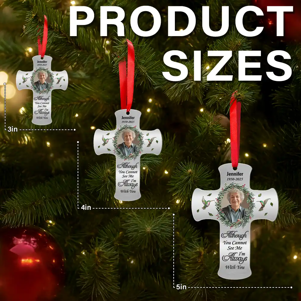 Custom Photo Memorial Christmas I'm Always With You - Personalized Metal Ornament - Image 7