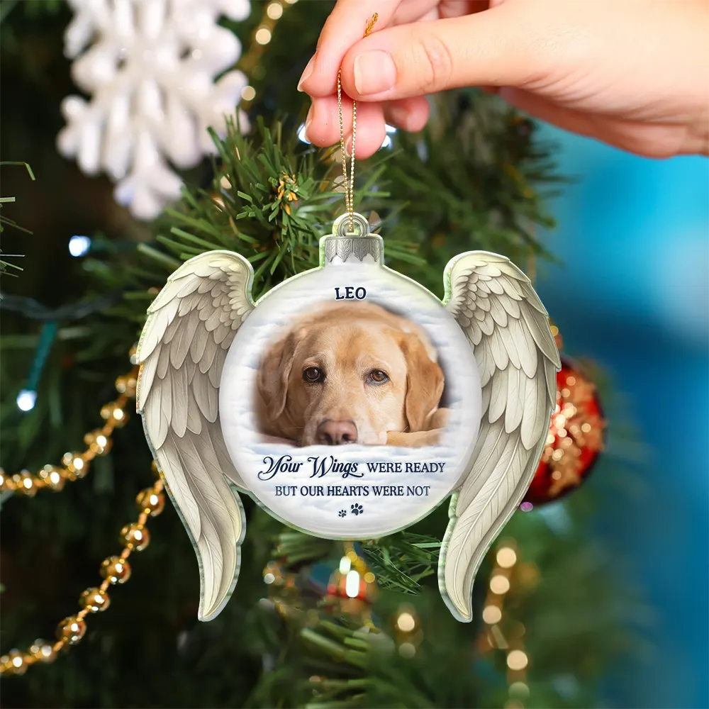 Custom Photo Memorial Dog Cat You Left Paw Prints On My Heart - Personalized Custom Shaped Acrylic Ornament - Image 5