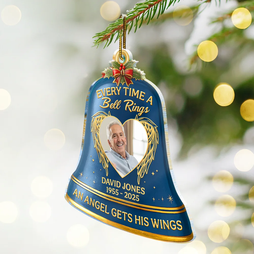 Custom Photo Memorial Every Time A Bell Rings - Personalized Custom Shaped Acrylic Ornament - Image 2