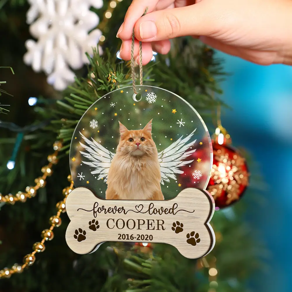 Custom Photo Memorial Forever Loved - Personalized 2-Layered Mix Ornament - Image 5