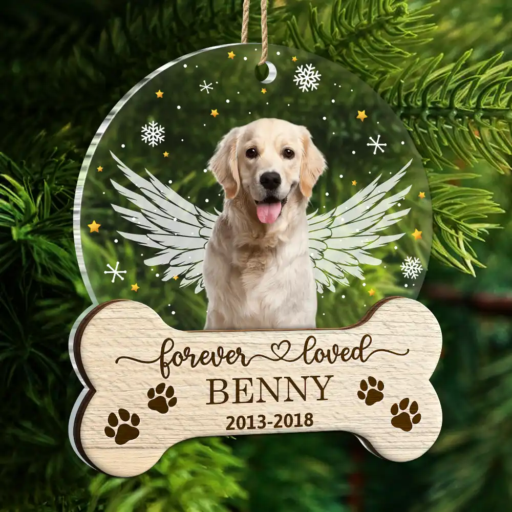 Custom Photo Memorial Forever Loved - Personalized 2-Layered Mix Ornament - Image 6