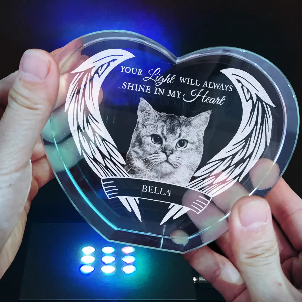 Custom Photo Memorial Gift for Loved Ones - Personalized Crystal Heart - Image 5