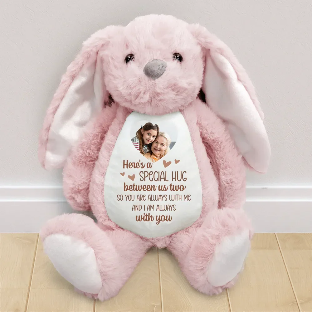 Custom Photo Memorial Here's A Special Hug - Personalized Soft Toy Bunny - Image 2