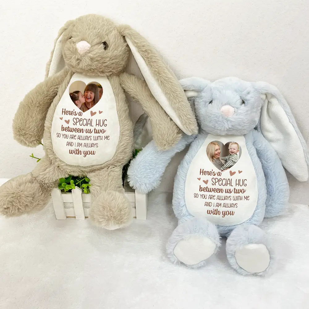 Custom Photo Memorial Here's A Special Hug - Personalized Soft Toy Bunny - Image 3