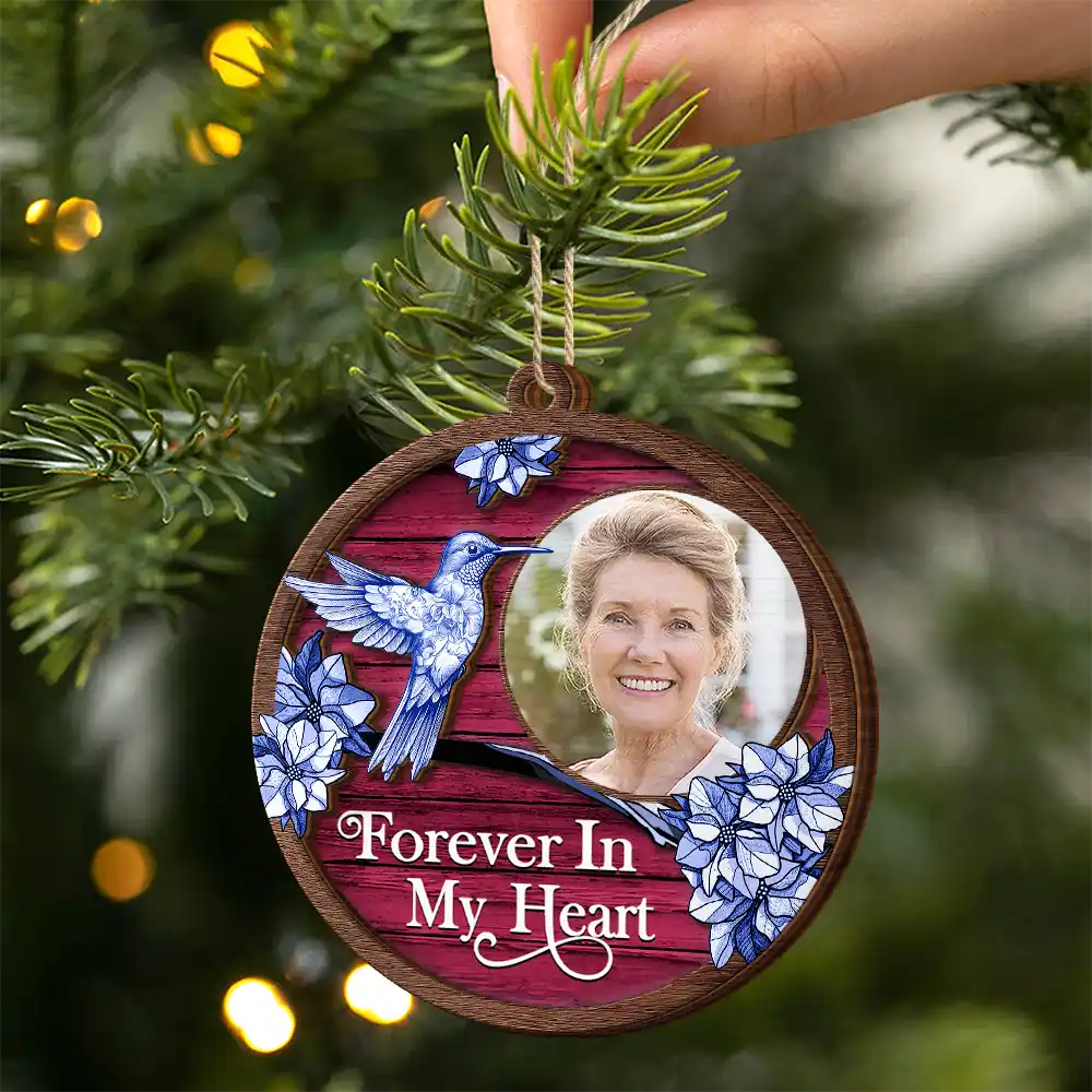 Custom Photo Memorial I Am Always With You Toile Art - Personalized 2-Layered Wooden Ornament - Image 2