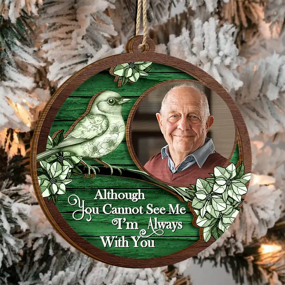 Custom Photo Memorial I Am Always With You Toile Art - Personalized 2-Layered Wooden Ornament - Image 3