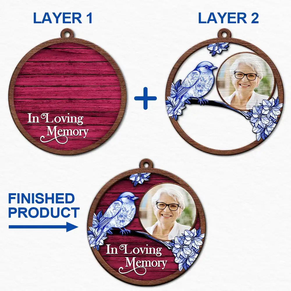 Custom Photo Memorial I Am Always With You Toile Art - Personalized 2-Layered Wooden Ornament - Image 6