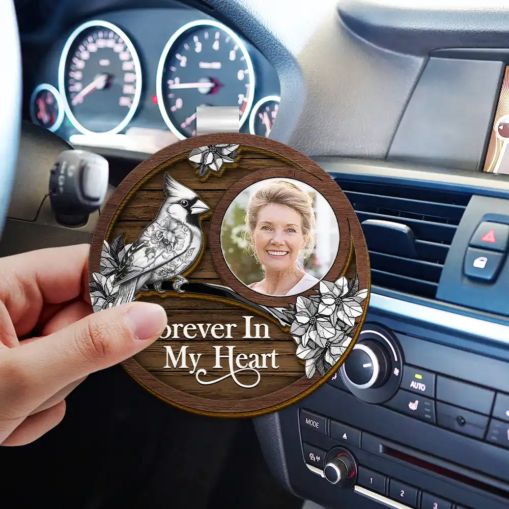 Custom Photo Memorial I Am Always With You Toile Art - Personalized Custom Shaped Car Visor Clip - Image 3