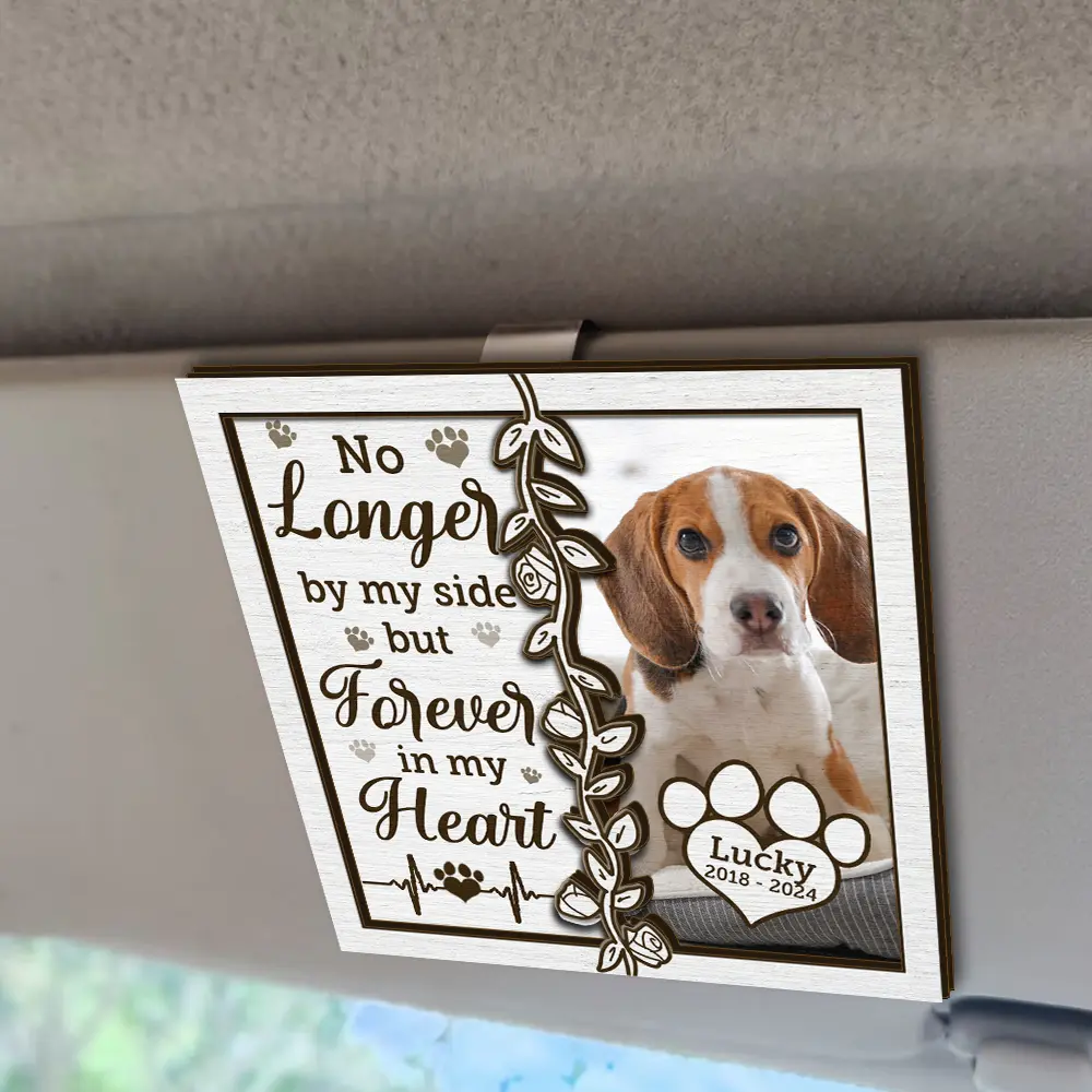 Custom Photo Memorial I Will Carry You With Me - Personalized Custom Shaped Car Visor Clip - Image 2