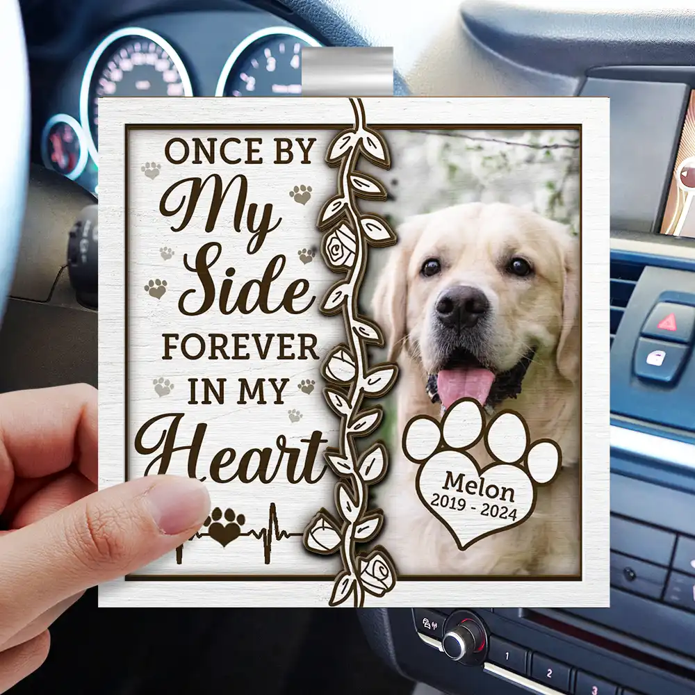 Custom Photo Memorial I Will Carry You With Me - Personalized Custom Shaped Car Visor Clip - Image 3