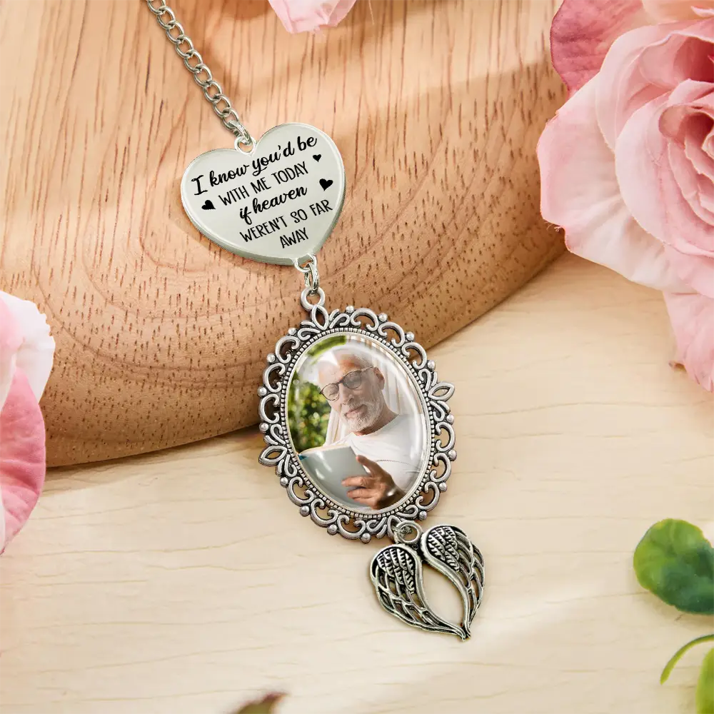 Custom Photo Memorial If Heaven Weren't So Far Away - Personalized Graduation Tassel Charm - Image 4