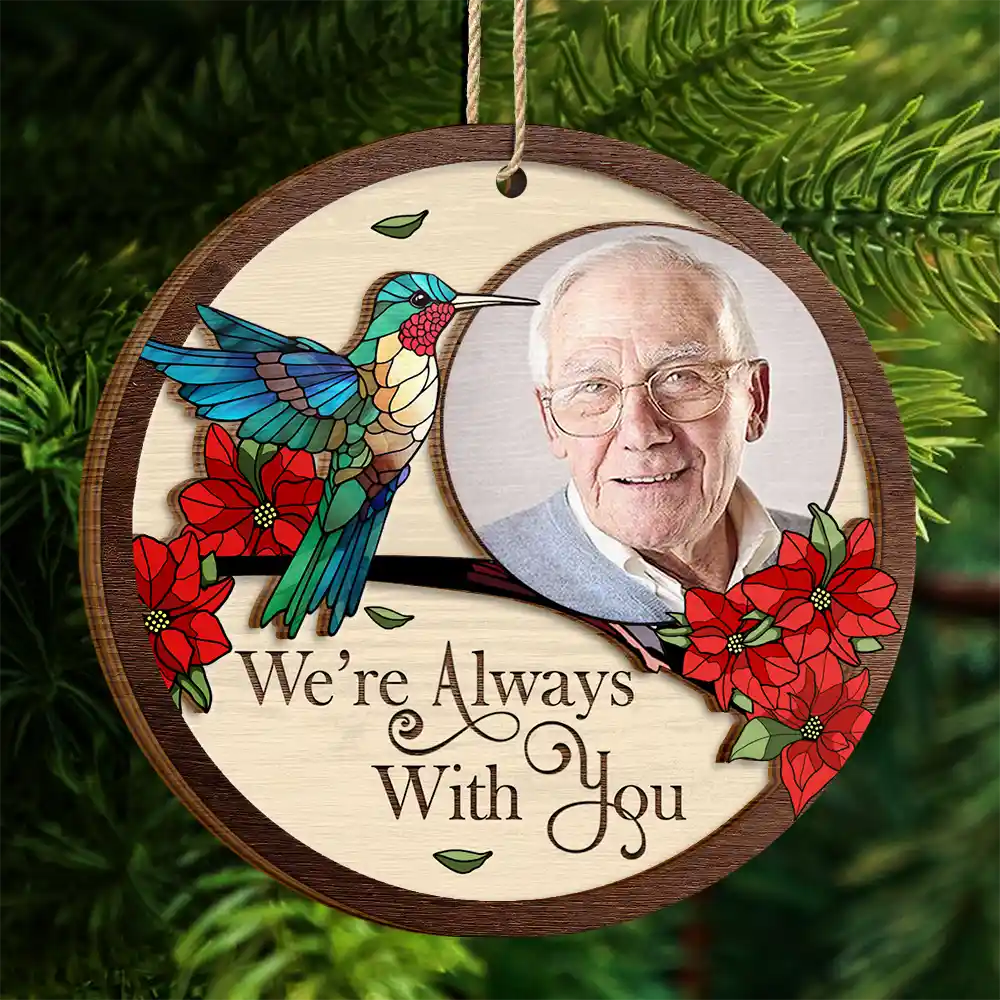 Custom Photo Memorial I'm Always With You - Personalized 2-Layered Wooden Ornament - Image 4