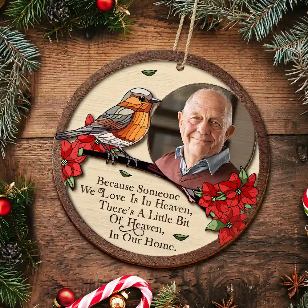 Custom Photo Memorial I'm Always With You - Personalized 2-Layered Wooden Ornament - Image 5