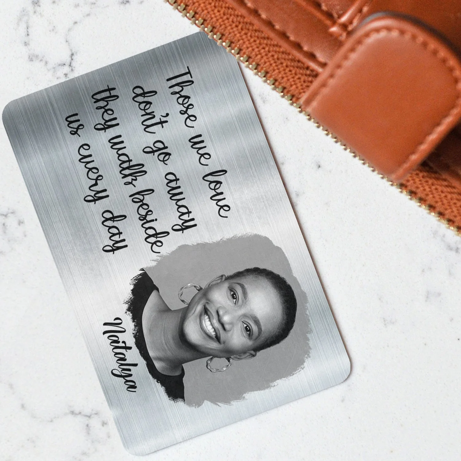 Custom Photo Memorial I'm Always With You - Personalized Aluminum Wallet Card - Image 3