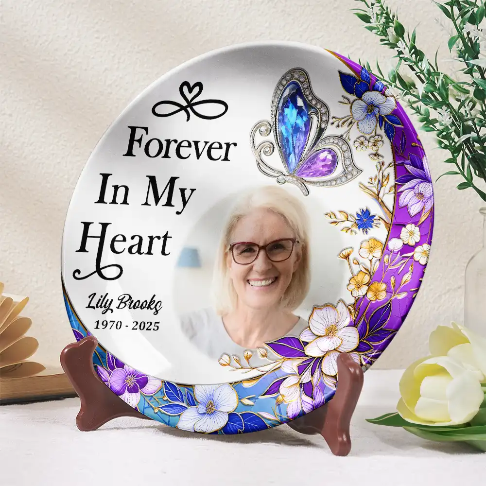 Custom Photo Memorial I'm Always With You - Personalized Ceramic Plate - Image 2