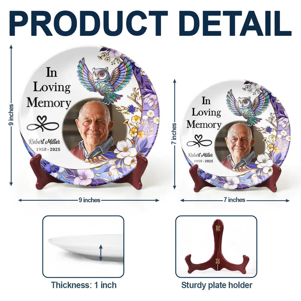 Custom Photo Memorial I'm Always With You - Personalized Ceramic Plate - Image 5