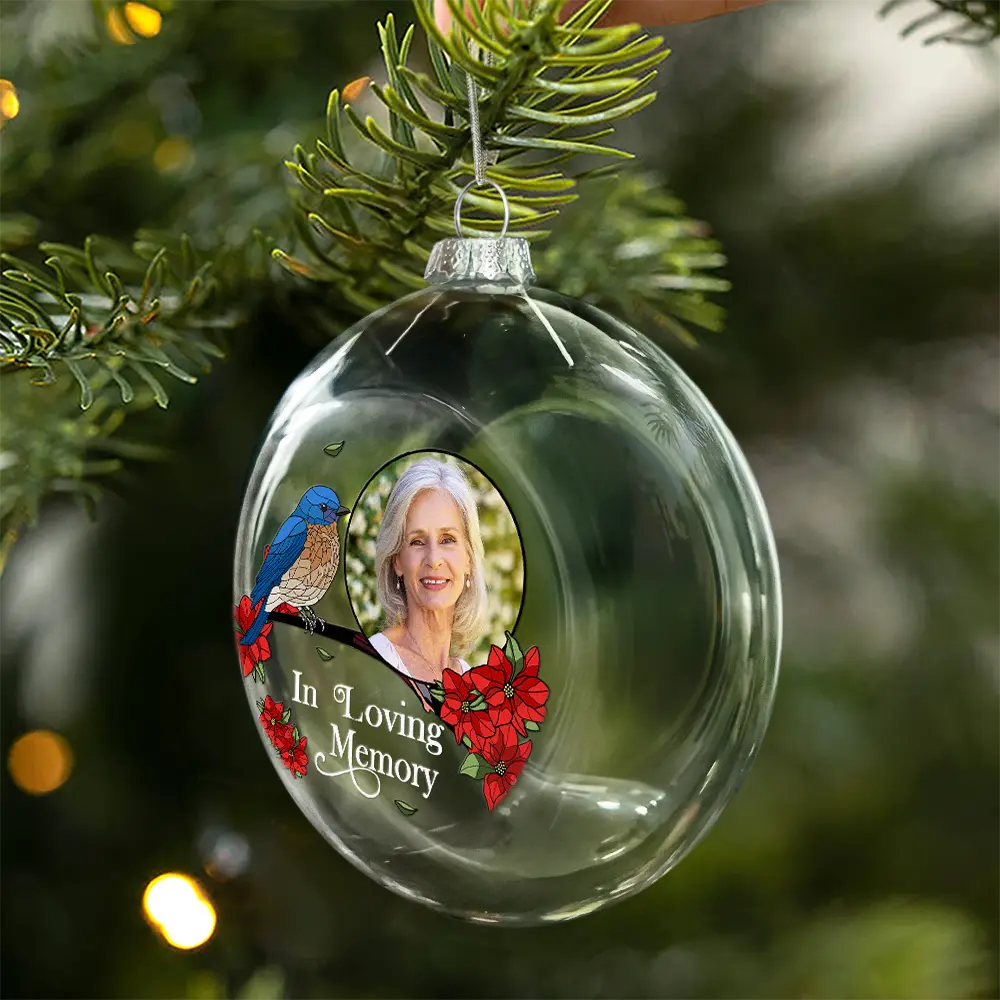 Custom Photo Memorial I'm Always With You - Personalized Clear Flat Ball Ornament - Image 2
