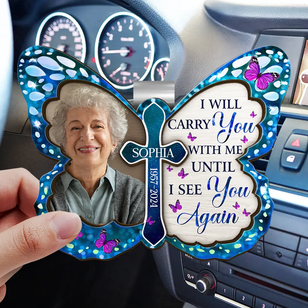 Custom Photo I'm Always With You Memorial - Personalized Custom Shaped Car Visor Clip - Image 3