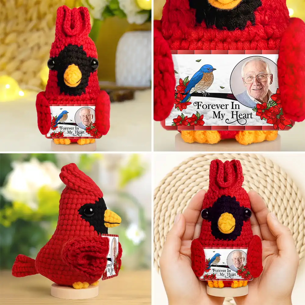 Custom Photo Memorial I'm Always With You - Personalized Doll Crochet With Custom Card - Image 3