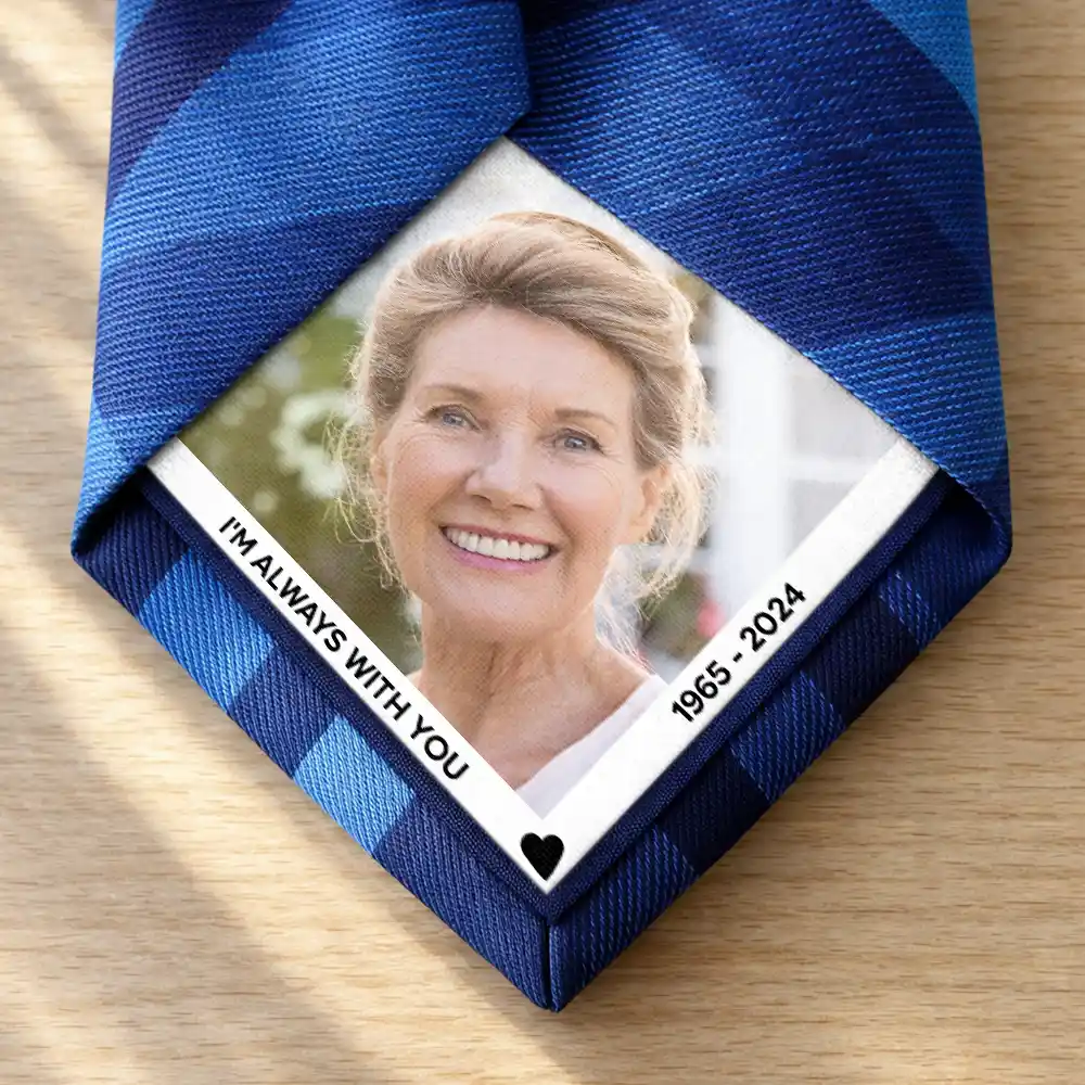 Custom Photo Memorial I'm Always With You - Personalized Fabric Tie Patch - Image 2