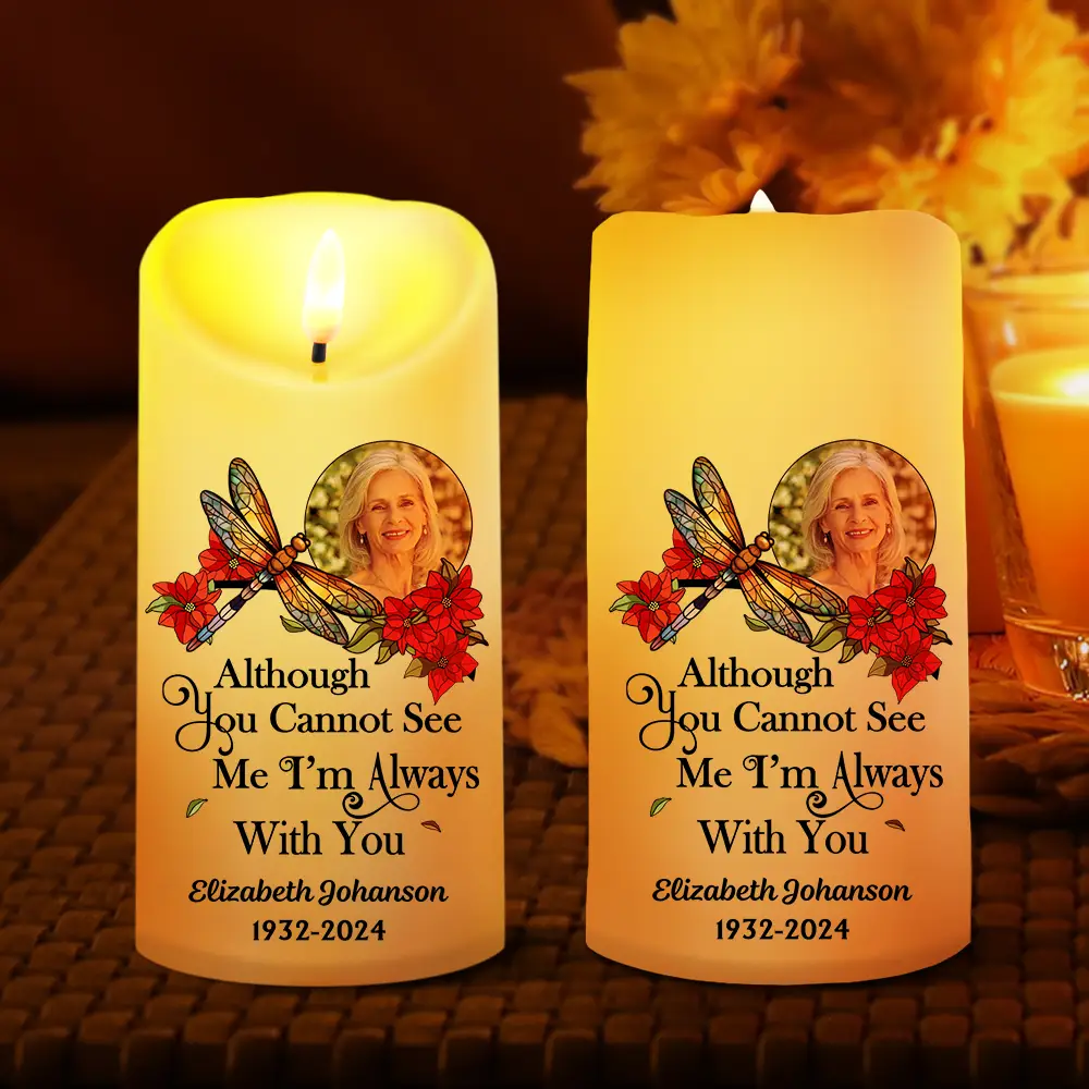 Custom Photo Memorial I'm Always With You - Personalized Flameless LED Candle - Image 2