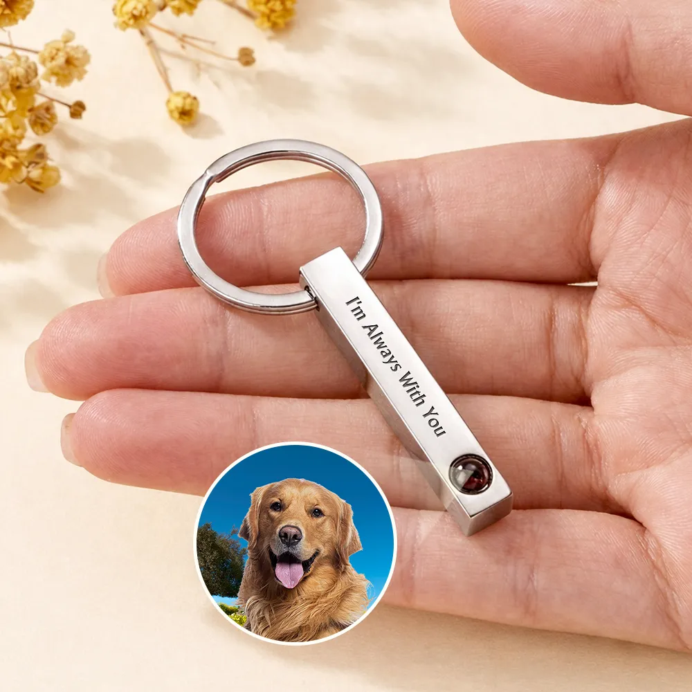 Custom Photo Memorial In Loving Memory Family And Pet - Personalized Photo Projection Keychain - Image 4