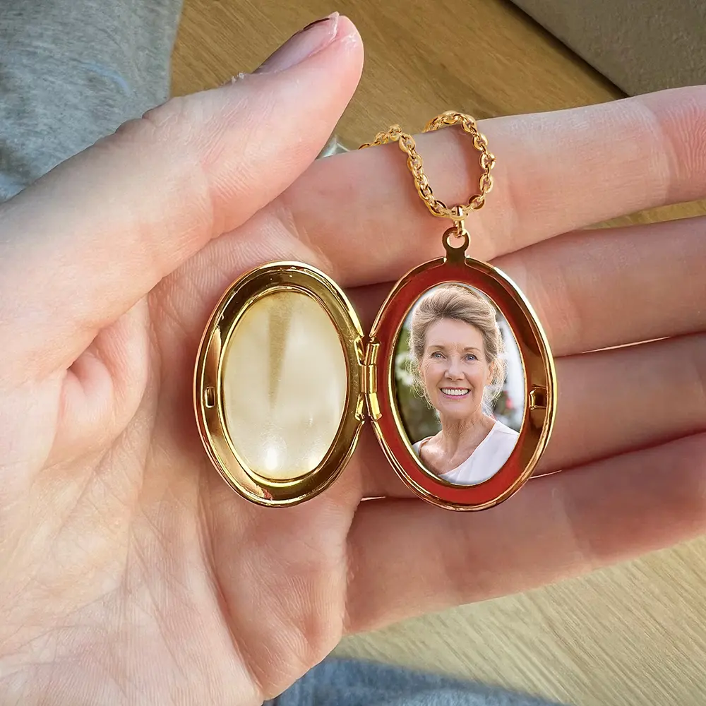 Custom Photo Memorial In Loving Memory Forever In My Heart - Personalized Locket Necklace - Image 4