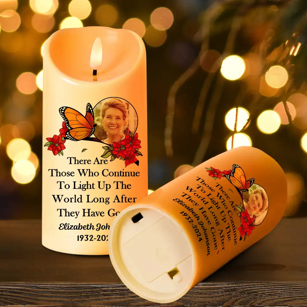 Custom Photo Memorial Light Up The World - Personalized Flameless LED Candle - Image 4