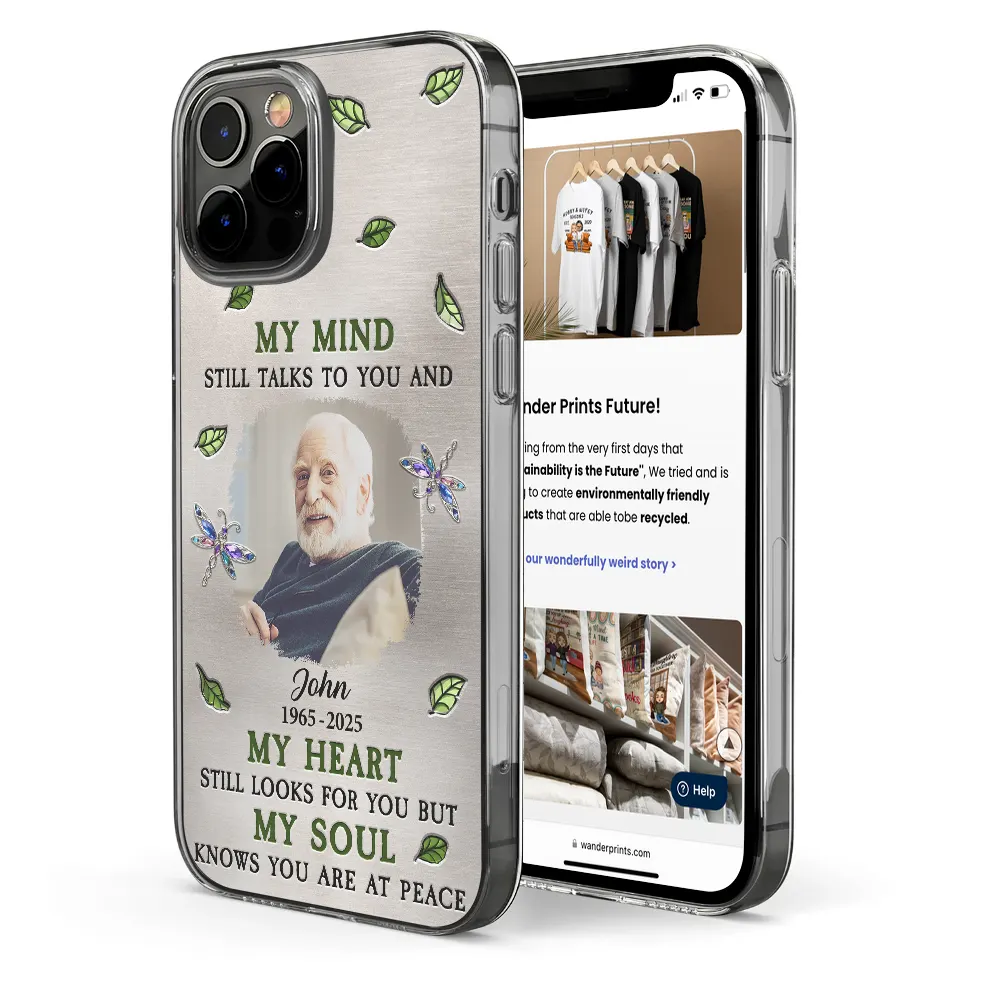 Custom Photo Memorial My Mind Still Talks To You - Personalized Clear Phone Case - Image 5