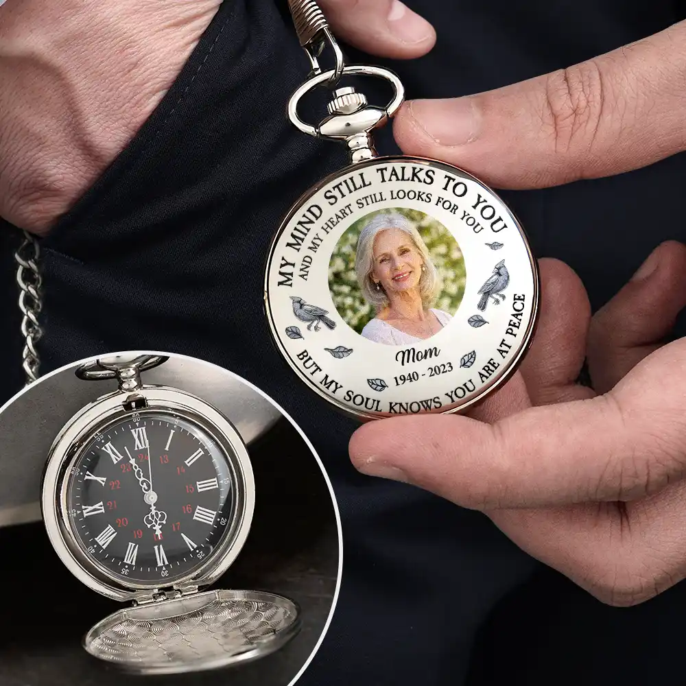 Custom Photo Memorial My Mind Still Talks To You - Personalized Pocket Watch - Image 4