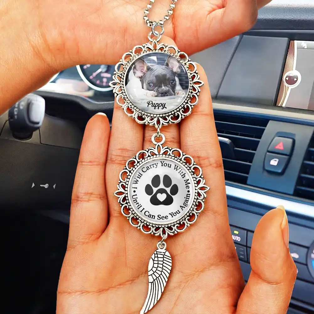 Custom Photo Memorial Pet You Left Paw Prints On My Heart - Personalized Photo Pendant Charm - Image 2